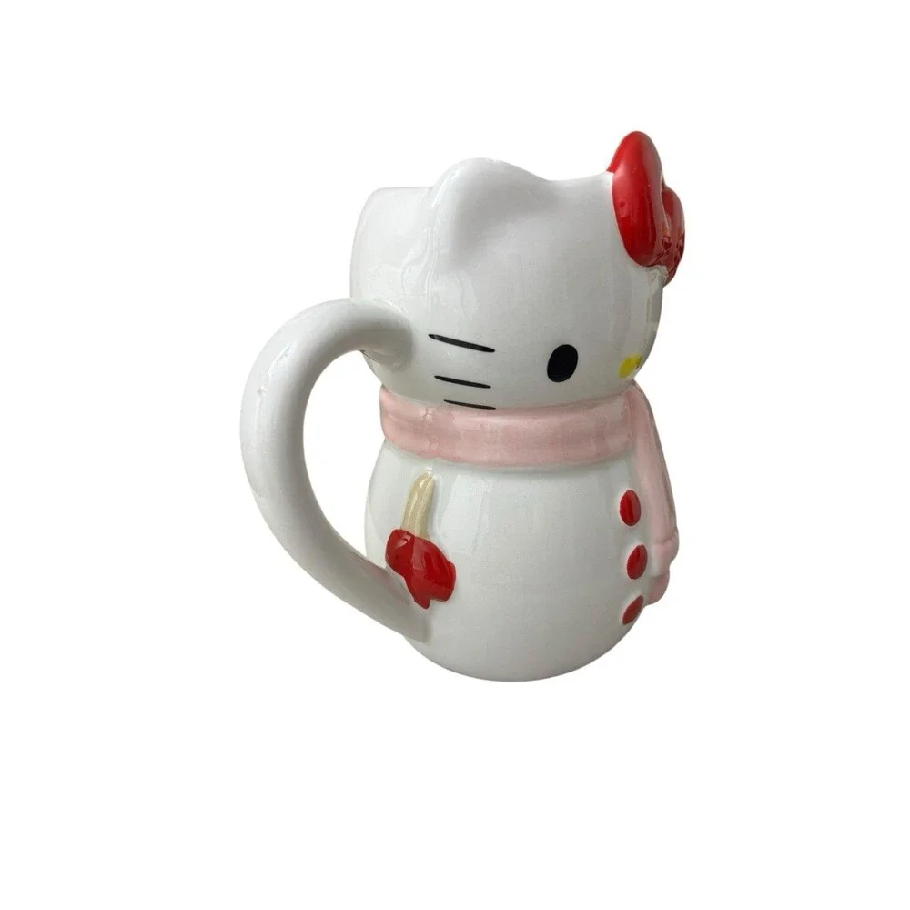 Sanrio Hello Kitty‎ Snowman 20 Ounce 3D Sculpted Ceramic Mug Collector Christmas